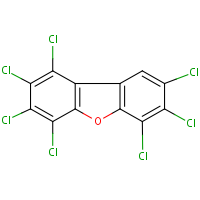 1,2,3,4,6,7,8-Heptachlorodibenzofuran formula graphical representation