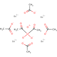 Beryllium acetate, basic formula graphical representation