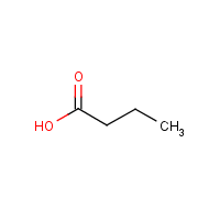 Butyric acid formula graphical representation