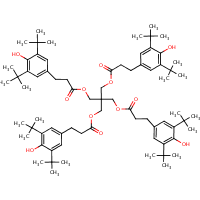 Pentaerythritol tetrakis(3-(3,5-di-tert-butyl-4-hydroxyphenyl)propionate) formula graphical representation