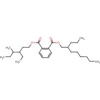 1,2-Benzenedicarboxylic acid, 1-nonyl 2-undecyl ester, branched and linear formula graphical representation
