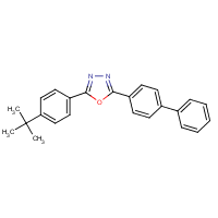 2-(4-Biphenylyl)-5-(4-tert-butylphenyl)-1,3,4-oxadiazole formula graphical representation