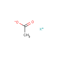 Potassium acetate formula graphical representation