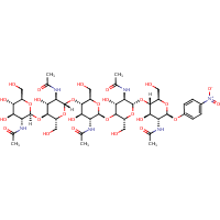 4-Nitrophenyl-N,N',N'',N''',N''''-pentaacetyl-beta-chitopentaoside formula graphical representation
