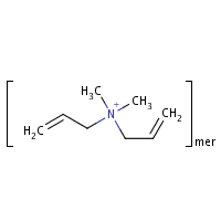 Polydiallydimethylammonium salt formula graphical representation
