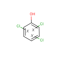 Trichlorophenol formula graphical representation