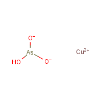 Copper(II) arsenite formula graphical representation