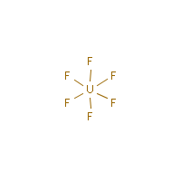 Uranium hexafluoride formula graphical representation