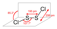 Sulfur monochloride formula graphical representation