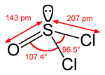 Thionyl chloride formula graphical representation