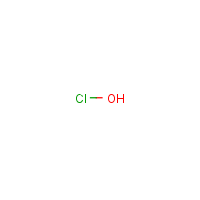 Hypochlorous acid formula graphical representation