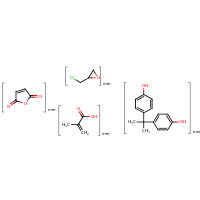 2-Propenoic acid, 2-methyl-, polymer with 2-(chloromethyl)oxirane, 2,5-furandione and 4,4'-(1-methylethylidene)bis(phenol) formula graphical representation