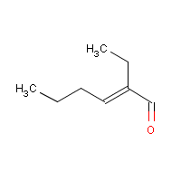 2-Ethyl-2-hexen-1-al formula graphical representation