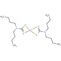 Zinc dibutyldithiocarbamate formula graphical representation