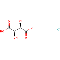 Potassium bitartrate formula graphical representation