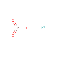 Potassium bromate formula graphical representation