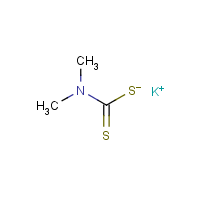 Potassium dimethyldithiocarbamate formula graphical representation