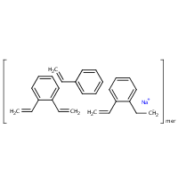 Benzene, diethenyl-, polymer with ethenylbenzene and ethenylethylbenzene, sulfonated, sodium salts formula graphical representation