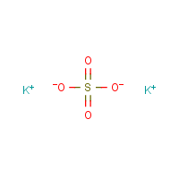 Potassium sulfate formula graphical representation