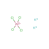 Potassium tetrachloroplatinate(II) formula graphical representation