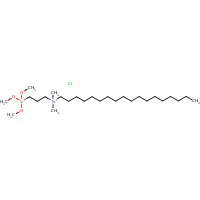 3-(Trimethoxysilyl)propyl dimethyl octadecyl ammonium 
chloride formula graphical representation