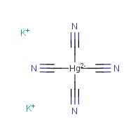 Mercuric potassium cyanide formula graphical representation
